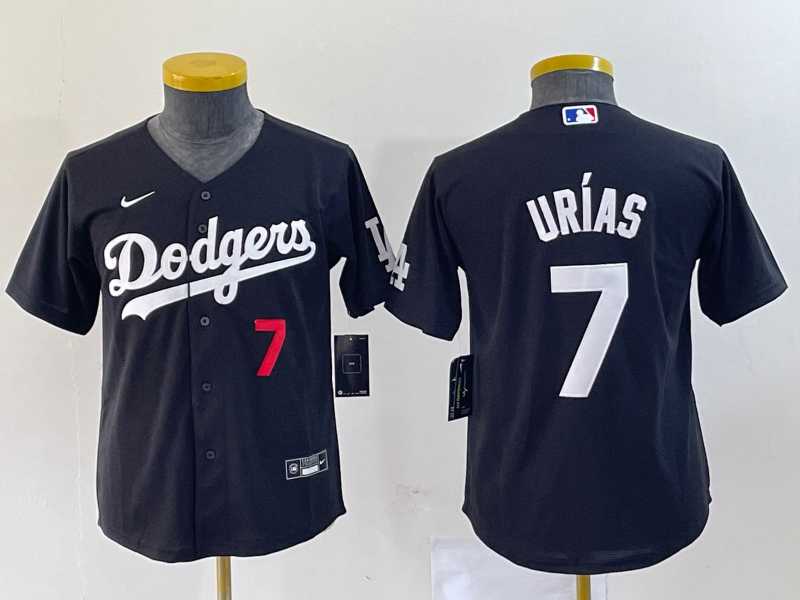 Youth Los Angeles Dodgers #7 Julio Urias Number Black Turn Back The Clock Stitched Cool Base Jersey,We sell and wholesale Youth Los Angeles Dodgers #7 Julio Urias Number Black Turn Back The Clock Stitched Cool Base Jersey on line form chian!
